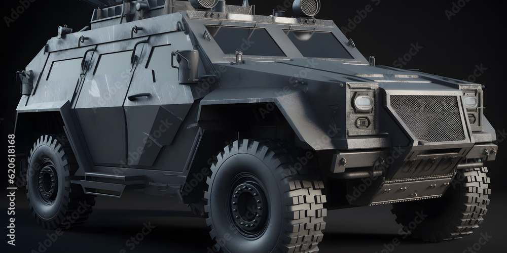 Armored car security protection Hyper-realistic three generative AI