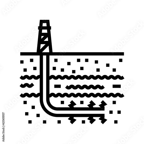 hydraulic fracturing petroleum engineer line icon vector. hydraulic fracturing petroleum engineer sign. isolated contour symbol black illustration