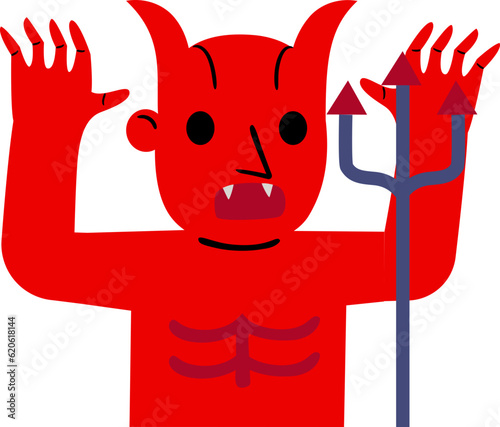 Demon Character Halloween Flat Illustration