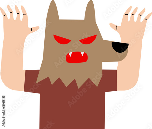 Werewolf Character Halloween Flat Illustration photo