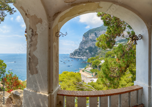 Landscape with Capri Island, Tyrrhenian sea, Italy photo