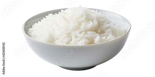 Bowl of rice on a transparent background. photo