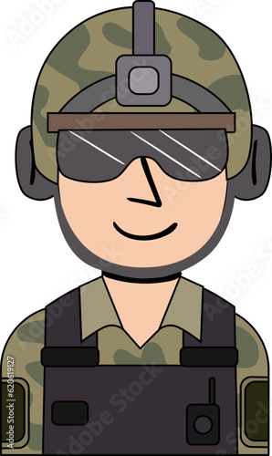 Infantry Commando decorative design element for website, presentation, flyer, brochure, printing, application. illustration style
