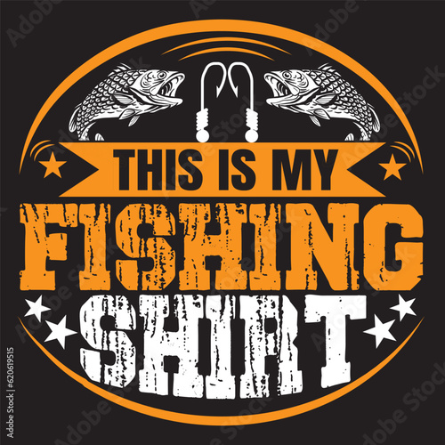 fishing t-shirt design, fishing elements, fish vector