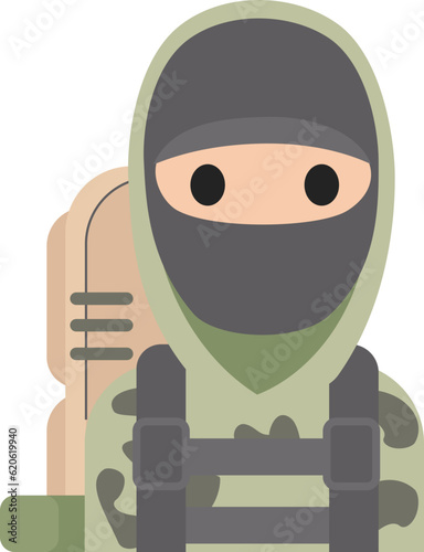 Irregular Military Flat Illustration