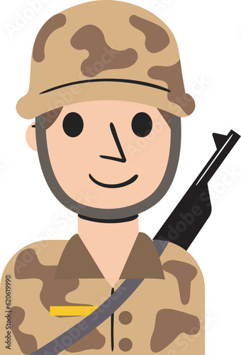 Soldier Flat Illustration