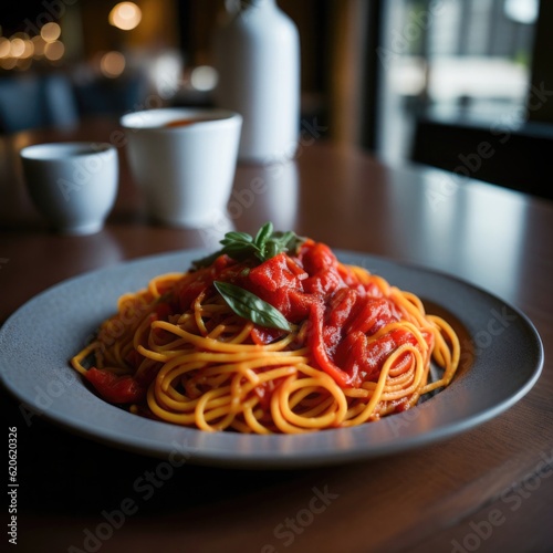 spaghetti with tomato sauce, generative ai