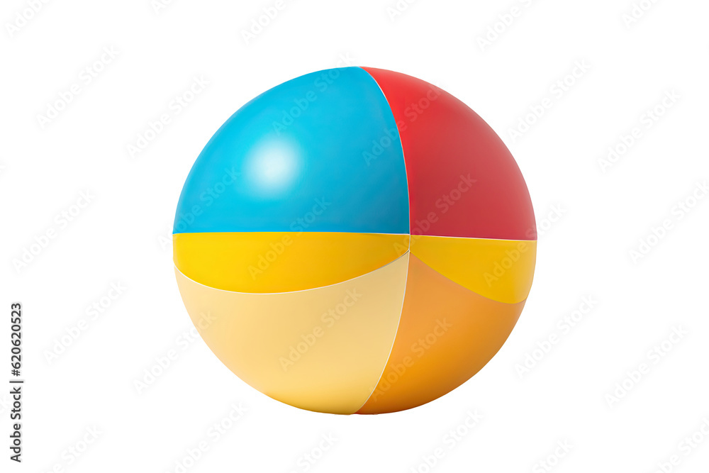 A beach ball is separated from its surroundings and placed on a plain transparent background. A beach ball is separated from its surroundings and placed on a plain transparent background.