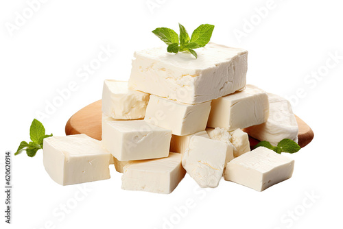 Feta cheese on a transparent background. photo