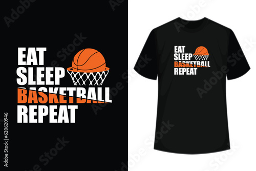 Eat Sleep Basketball Repeat Funny Basketball T-shirt
