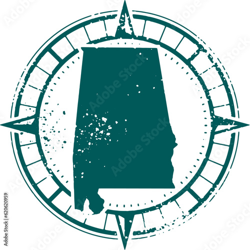 Explore Alabama USA State Tourism Stamp