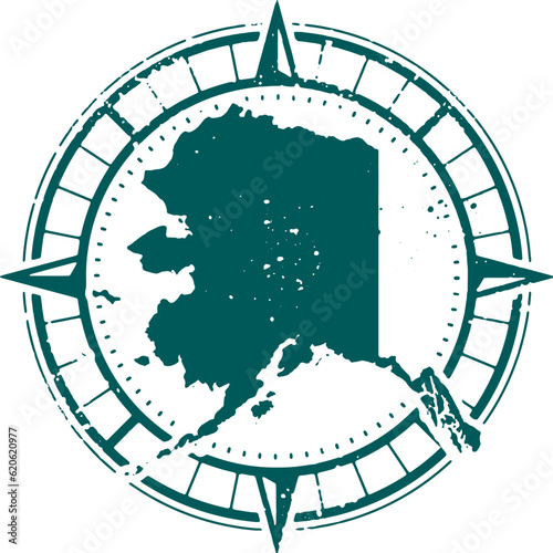 Explore Alaska USA State Tourism Stamp