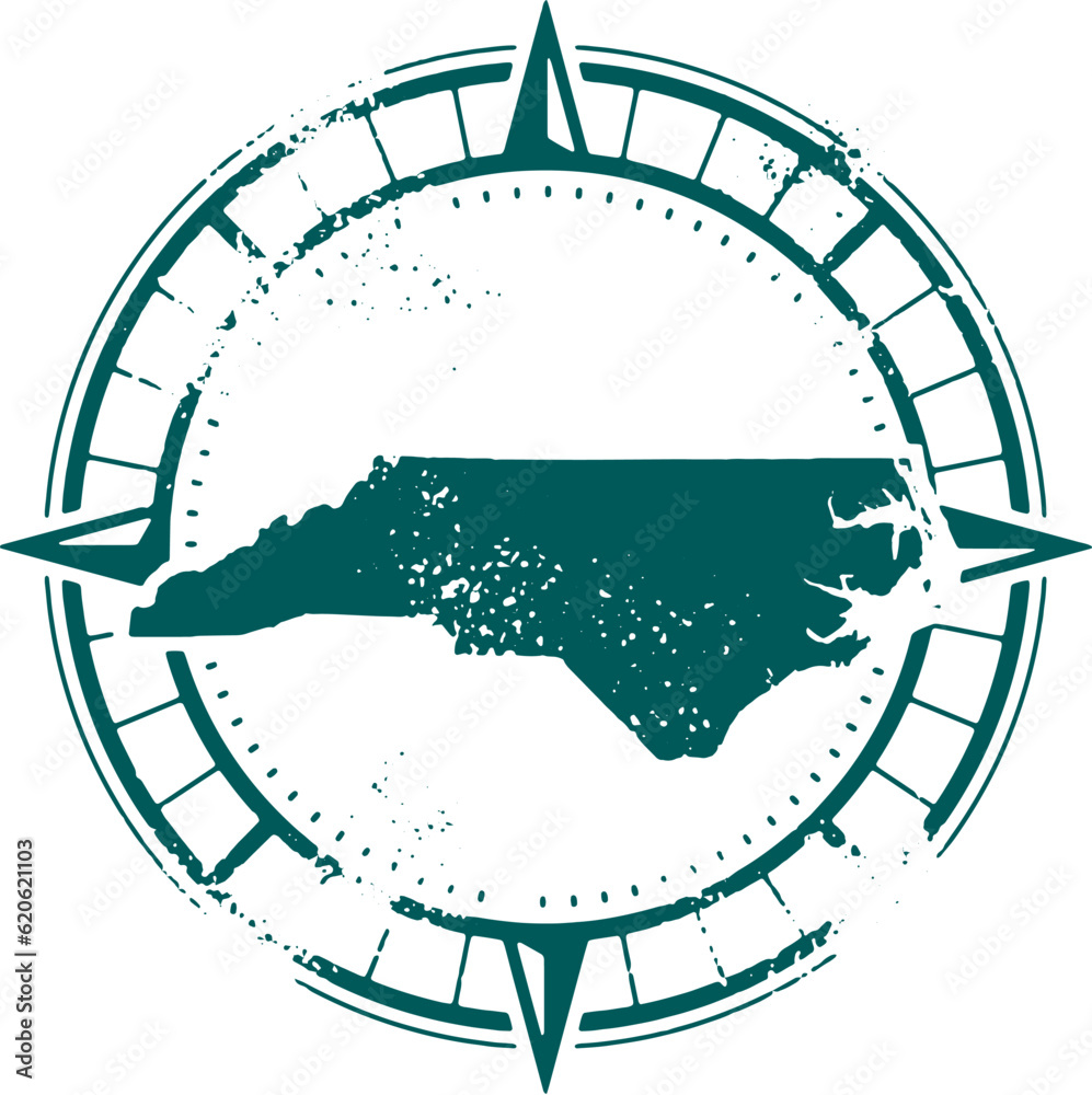 Fototapeta premium Explore North CarolinaUSA State Tourism Stamp