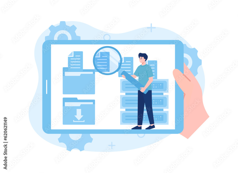 Check input data trending concept flat illustration Check input data trending concept flat illustration