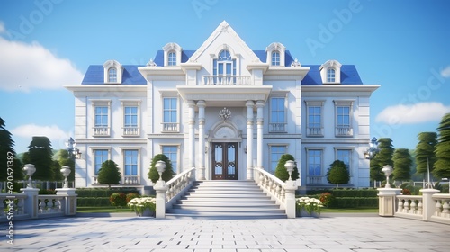 Two floor luxury house concept neoclassic style photo