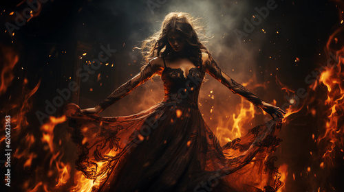 Dancing witch in the fire