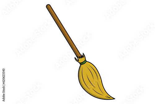Broom clip art Halloween witch cleaner illustration