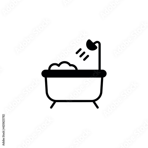 Bathtub icon design with white background stock illustration