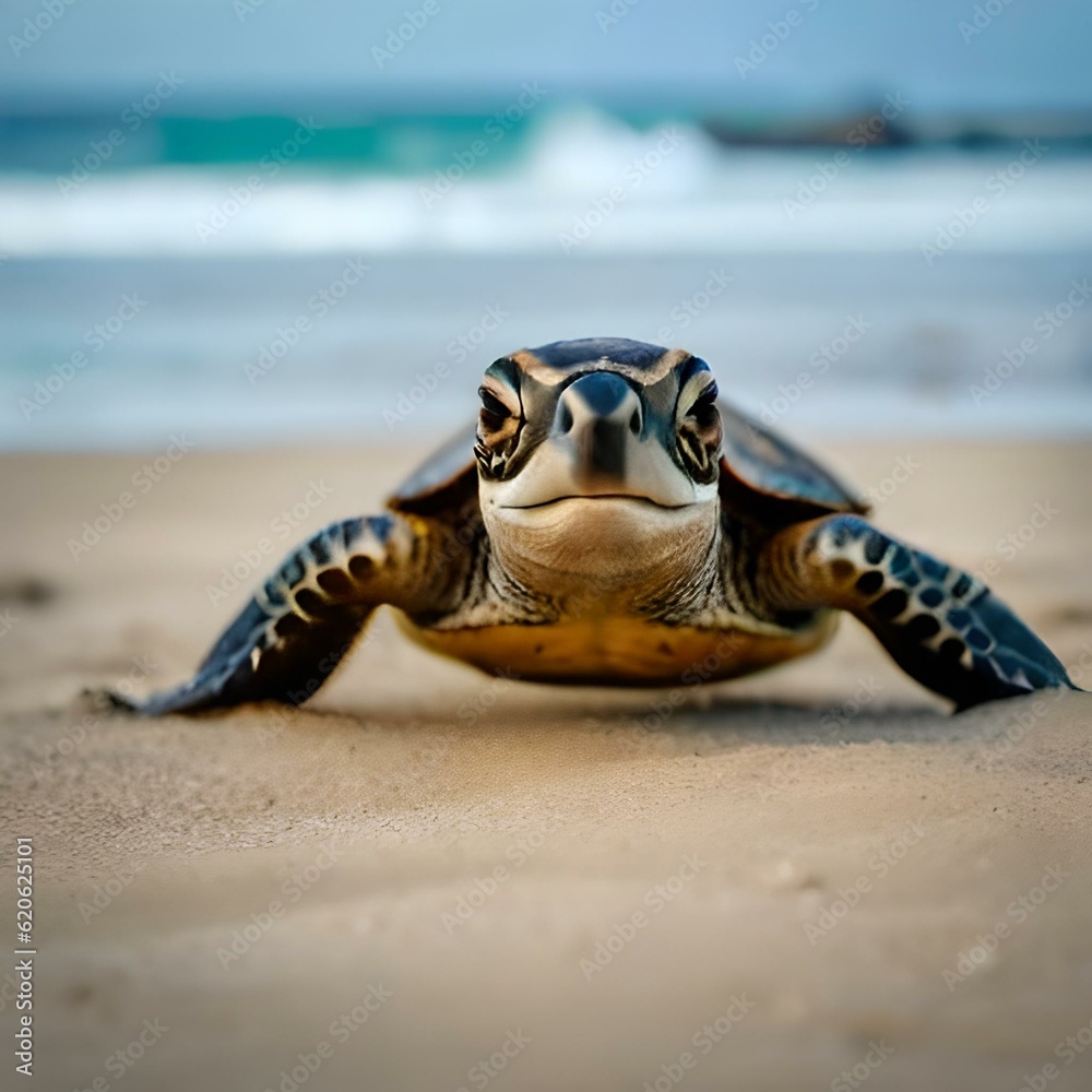 Obraz premium turtle on the sand