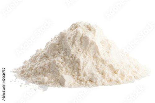 Collagen powder heap placed on a transparent background. photo