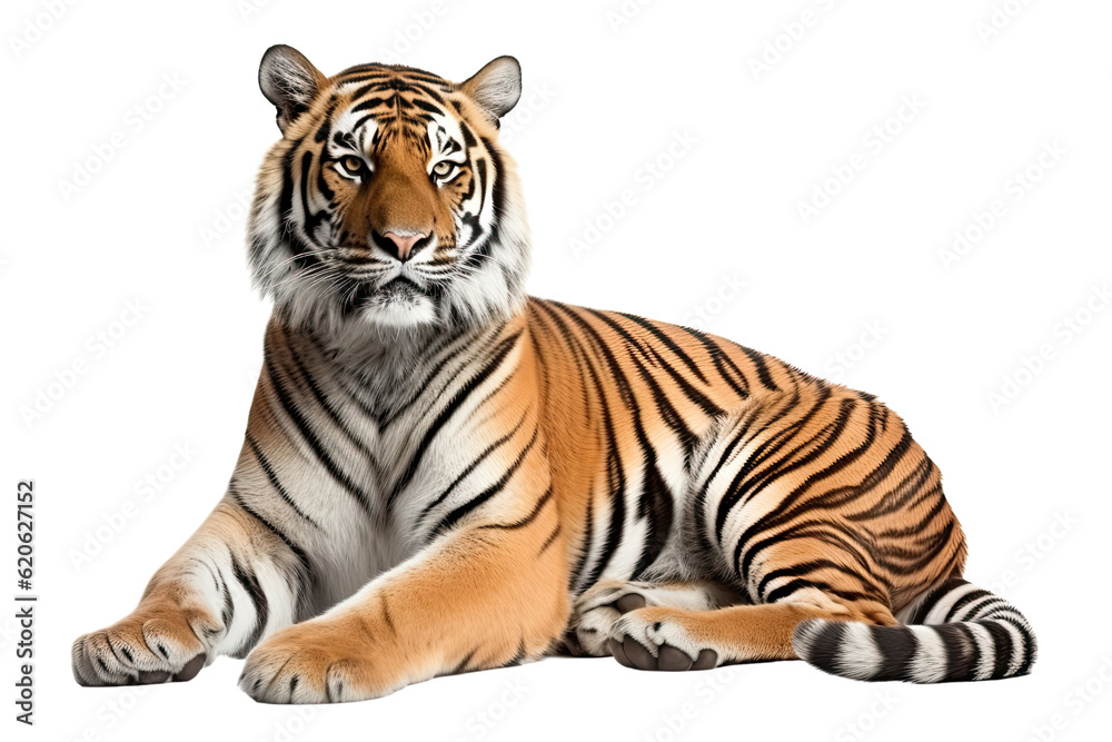 Obraz premium Tiger Illustration , isolated transparent background, PNG