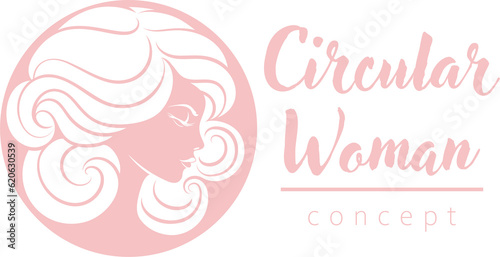 Woman Circle Face Hair Salo...