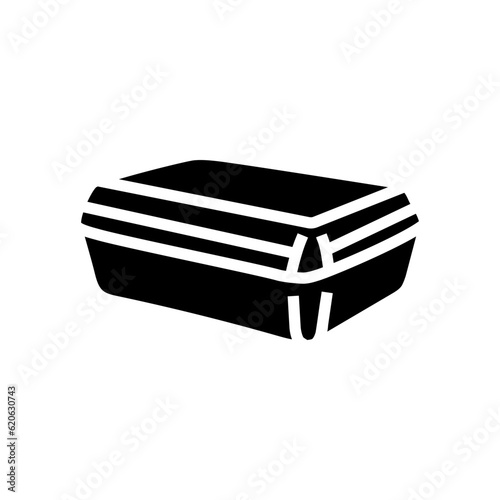 lunch box plastic school glyph icon vector. lunch box plastic school sign. isolated symbol illustration