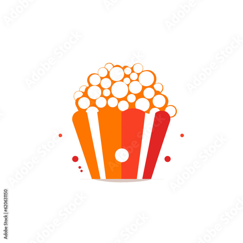 Vector of a popcorn bucket filled with lots of popcorn