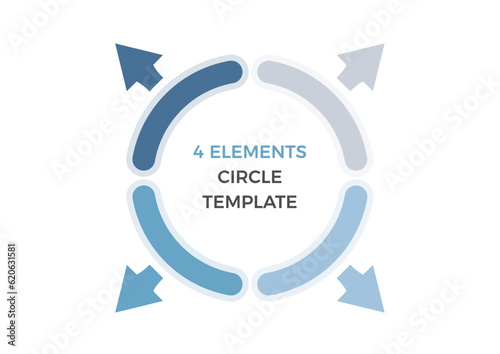 Circle with four arrows, infographic template for circle diagram, vector eps10 illustration