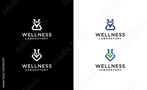 creative chemical glass. wellness concept vector. leadership training design