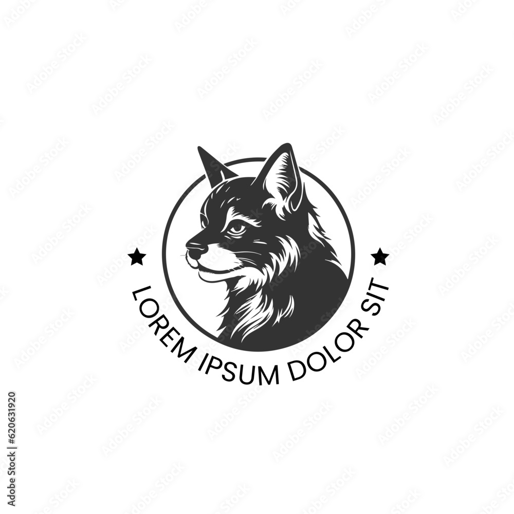 Cat and dog logo. Line Of Head Pet Logo Design. Line Of Head Pet Logo Template. Modern Design. Vector Illustration. Dog cat pet hipster vintage logo vector icon illustration. 