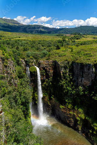 Panorama View of the highveld and the Mac Mac Falls, along the Panorama Route in Mpumalanga Province of South Africa