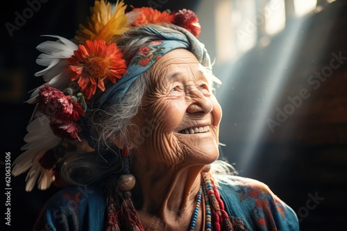 happy smiling elderly woman