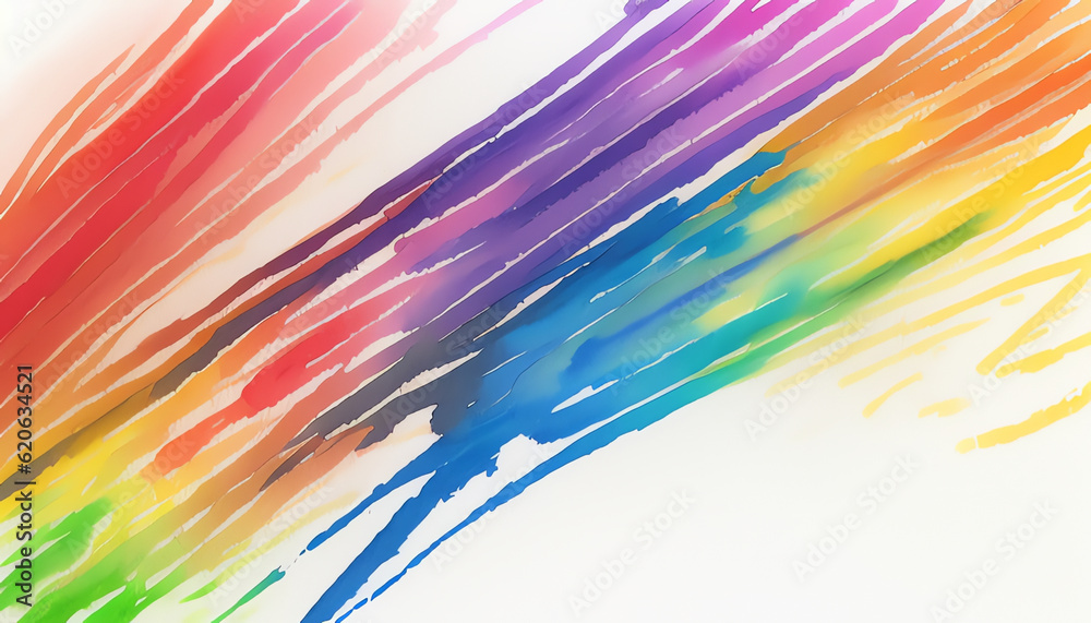 illustrazione con strisce irregolari di brillanti e luminosi colori ad acqua diffusi su carta ruvida, Generative Ai illustrazione con strisce irregolari di brillanti e luminosi colori ad acqua diffusi su carta ruvida, Generative Ai