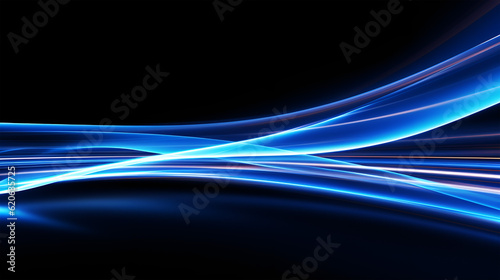 Blue tech neon spotlight background, speed motion abstract background, blue light background.