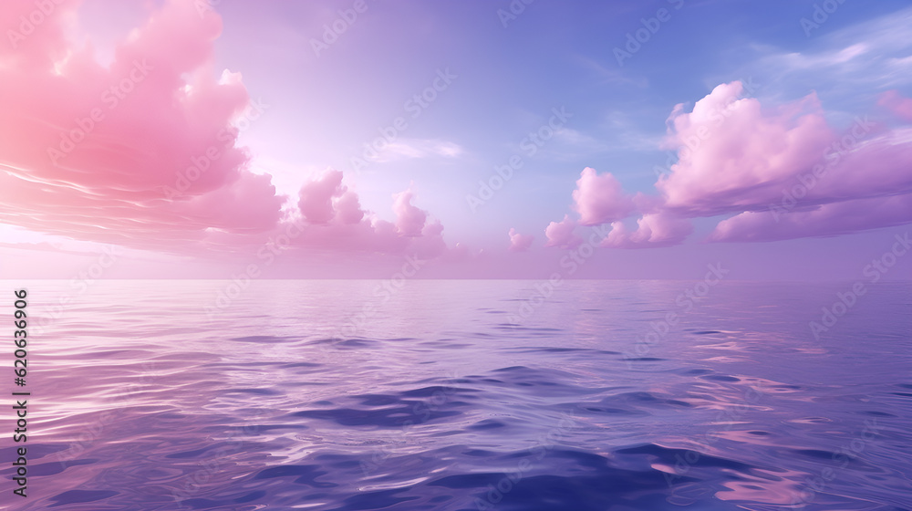 Panoramic view the beautiful of pink sunset like in fairy tail, fantasy, pink cloud.