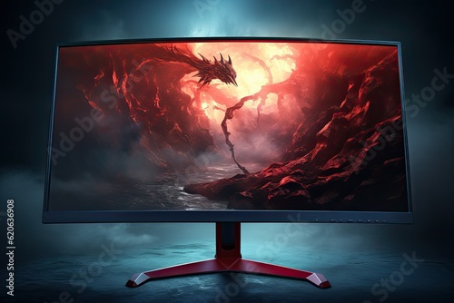 Curved Gaming Monitor for professional esports player, 240hz high refresh rate 4K UHD HDMI monitor