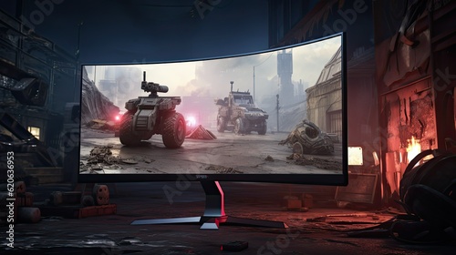 Curved Gaming Monitor for professional esports player, 240hz high refresh rate 4K UHD HDMI monitor photo