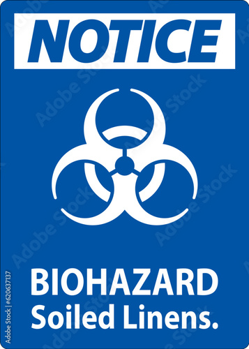 Biohazard Notice Label Biohazard Soiled Linens