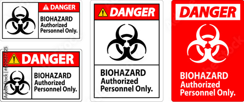 Danger Label Biohazard Authorized Personnel Only