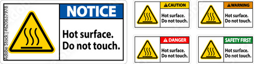 Caution Safety Label Hot Surface, Do Not Touch