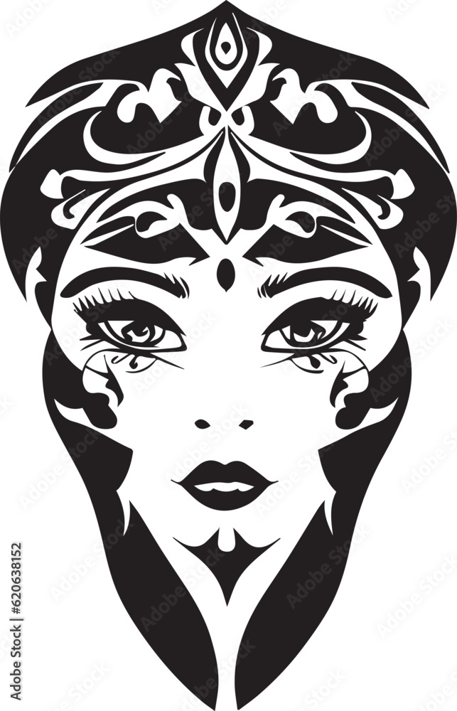 Women face vector tattoo design illustration Women face vector tattoo design illustration
