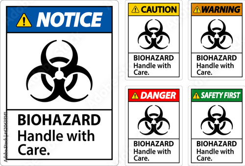 Biohazard Warning Label Biohazard, Handle With Care © Seetwo