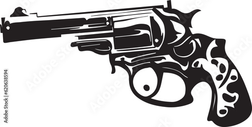 Gun vector tattoo design illustration
