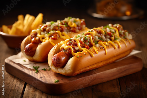 Delicious Chili Dogs Created with Generative AI Tools
