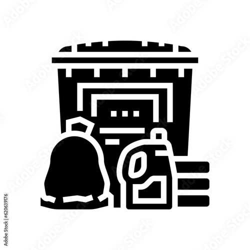 oil spill response kit petroleum engineer glyph icon vector. oil spill response kit petroleum engineer sign. isolated symbol illustration