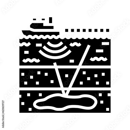 seismic surveying petroleum engineer glyph icon vector. seismic surveying petroleum engineer sign. isolated symbol illustration