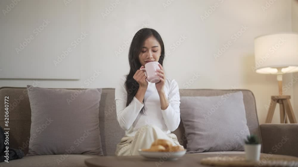 happy Young asian woman in bed stretching after waking up in early morning time to wake up lifestyle concept happy Young asian woman in bed stretching after waking up in early morning time to wake up lifestyle concept