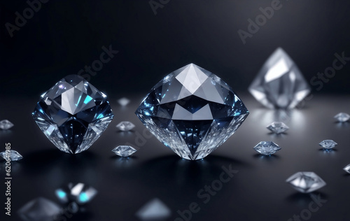 Soft focus shot of beautiful diamonds  Generative AI Illustration.