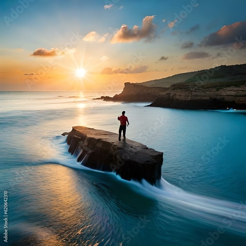 silhouette of a person on a boat